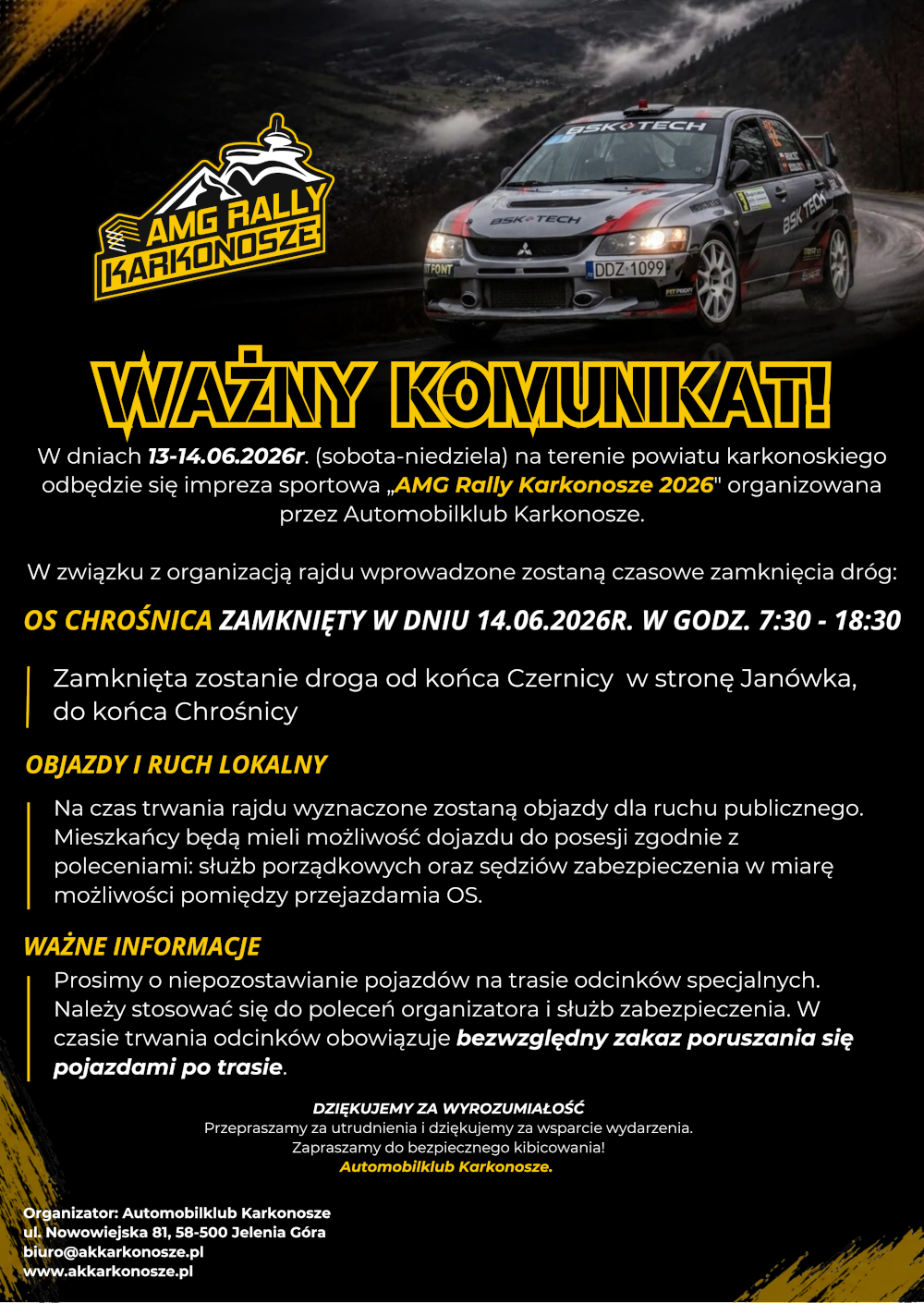 Ulotka dla mieszkańców – Chrośnica, strona awers